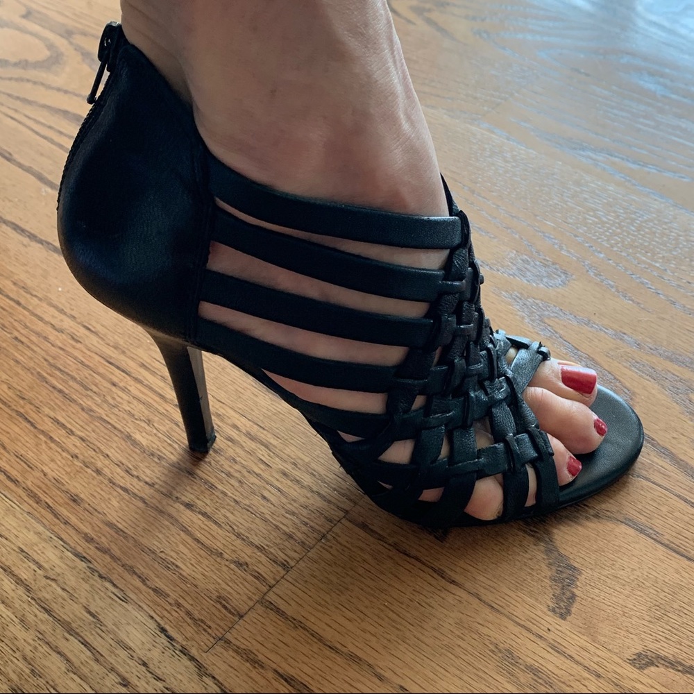 Black Strappy Heels - Picture 2 of 3